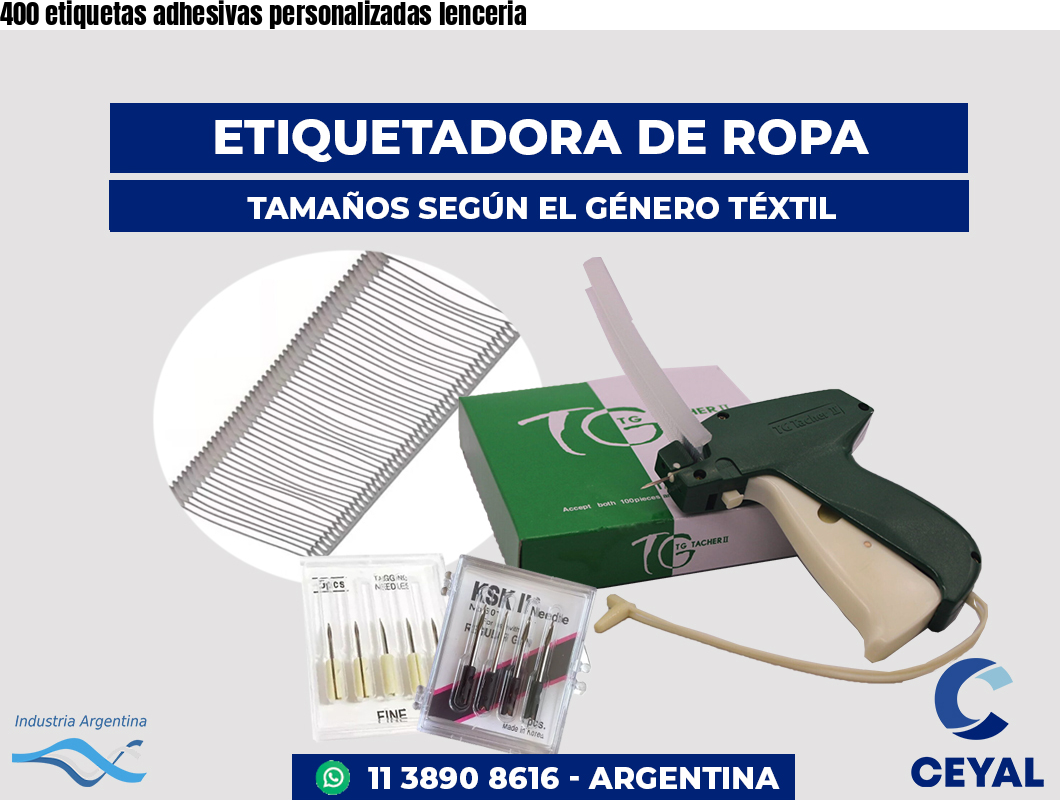 400 etiquetas adhesivas personalizadas lenceria