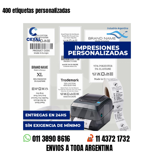 400 etiquetas personalizadas