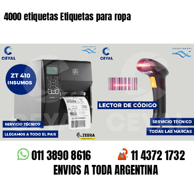 4000 etiquetas Etiquetas para ropa