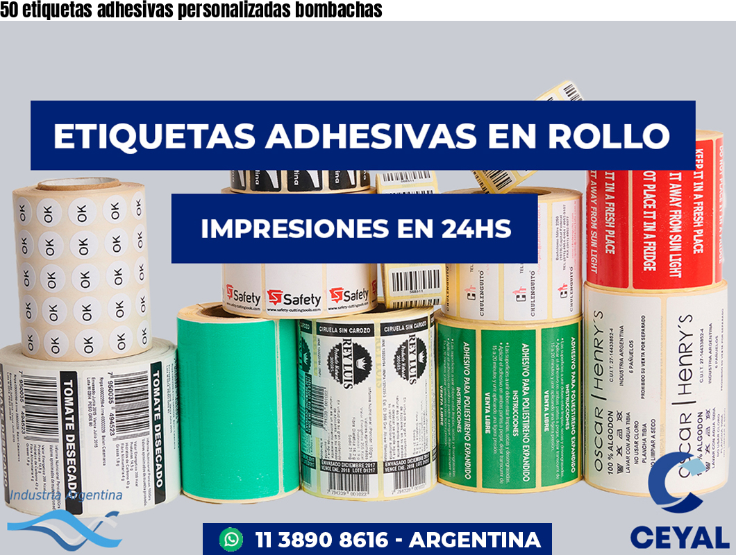 50 etiquetas adhesivas personalizadas bombachas