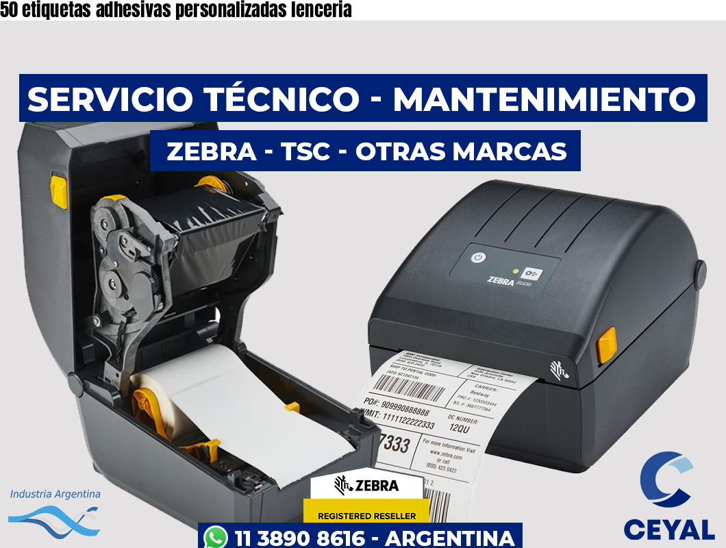 50 etiquetas adhesivas personalizadas lenceria