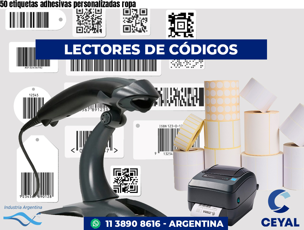 50 etiquetas adhesivas personalizadas ropa