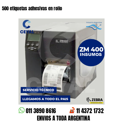 500 etiquetas adhesivas en rollo