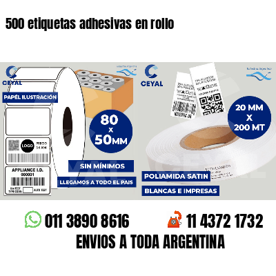 500 etiquetas adhesivas en rollo