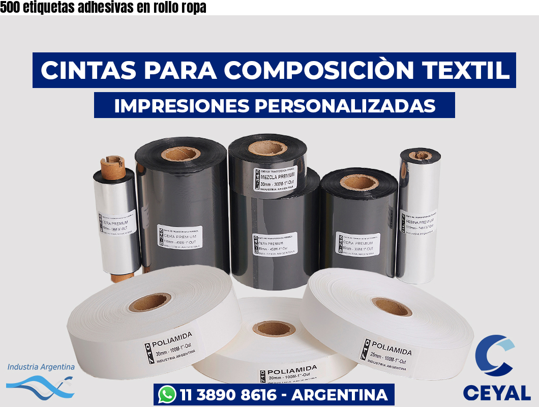 500 etiquetas adhesivas en rollo ropa
