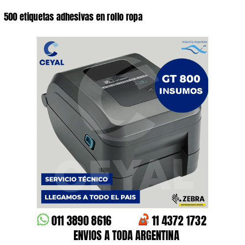 500 etiquetas adhesivas en rollo ropa