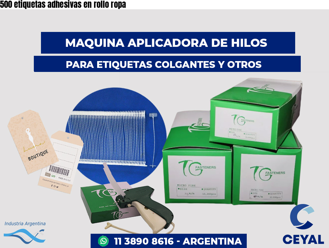 500 etiquetas adhesivas en rollo ropa