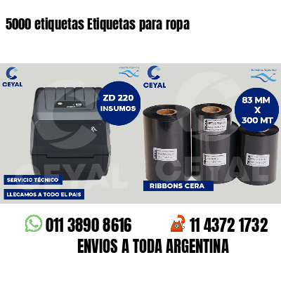 5000 etiquetas Etiquetas para ropa