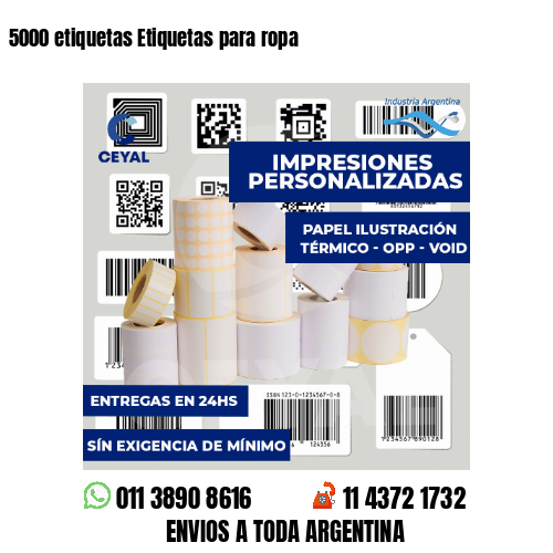 5000 etiquetas Etiquetas para ropa