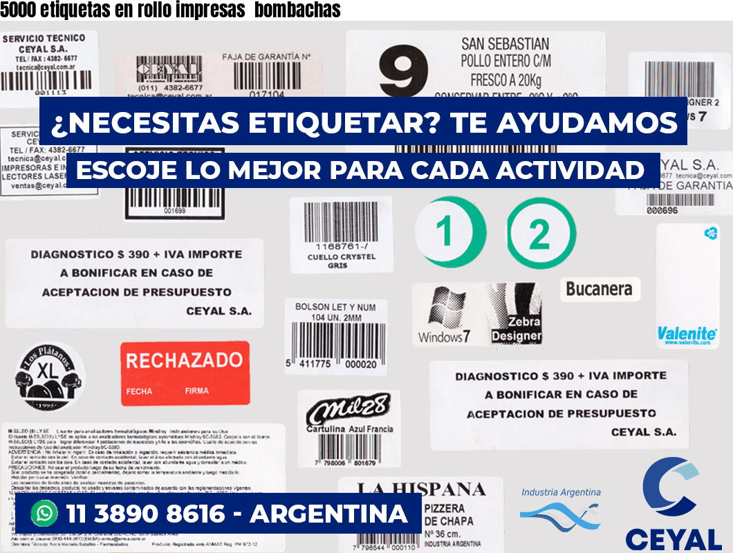 5000 etiquetas en rollo impresas  bombachas