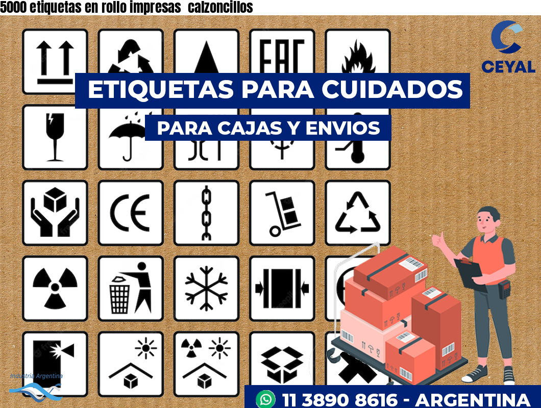 5000 etiquetas en rollo impresas  calzoncillos