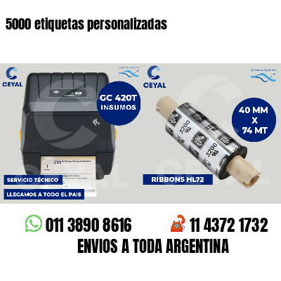 5000 etiquetas personalizadas