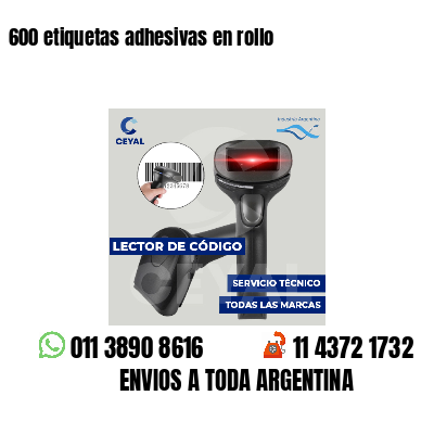 600 etiquetas adhesivas en rollo