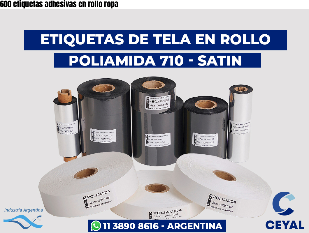 600 etiquetas adhesivas en rollo ropa