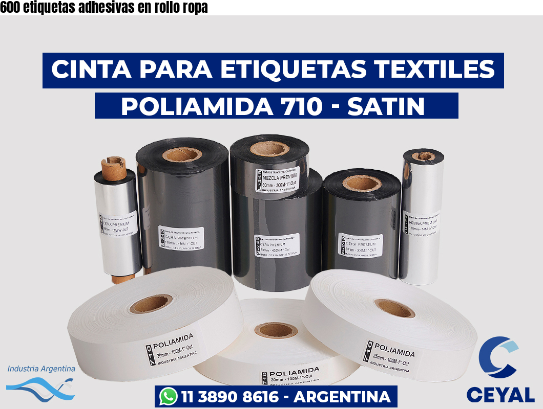 600 etiquetas adhesivas en rollo ropa