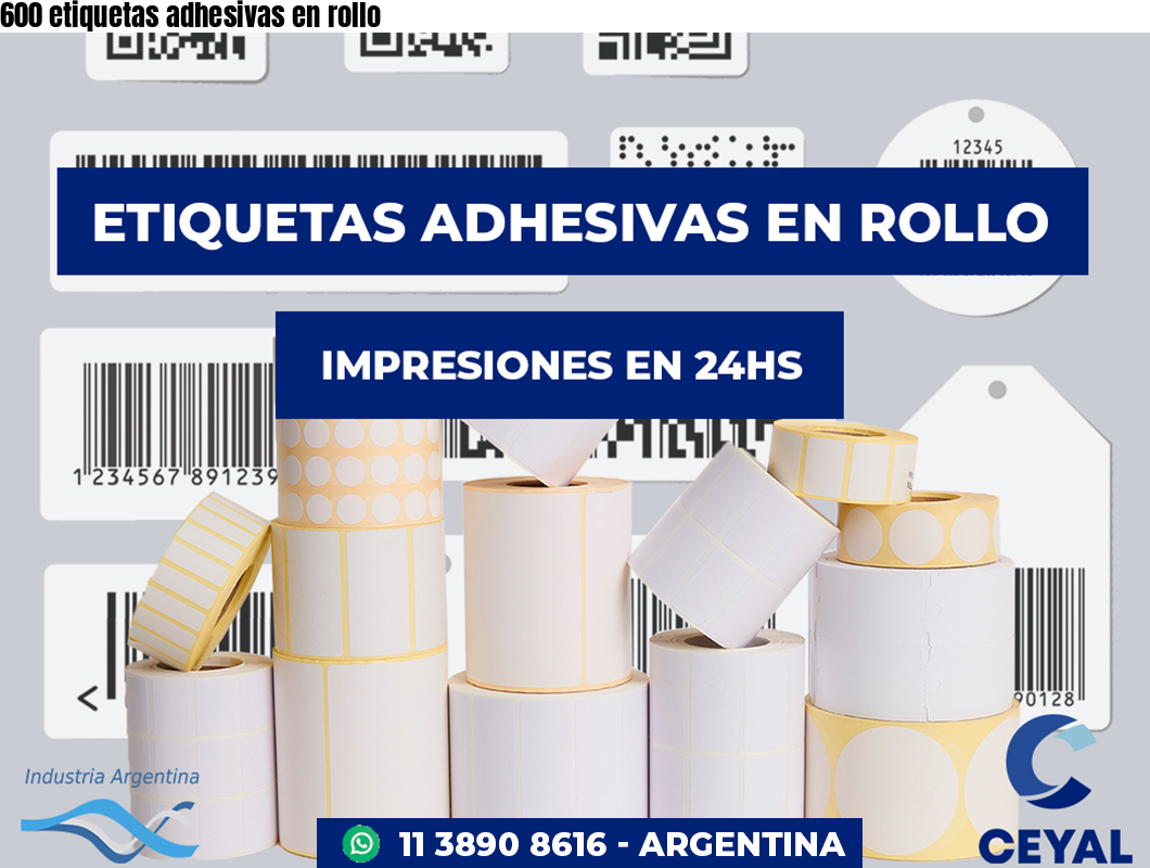 600 etiquetas adhesivas en rollo