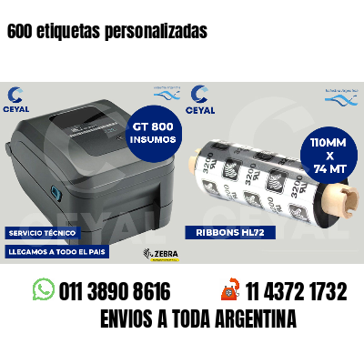 600 etiquetas personalizadas