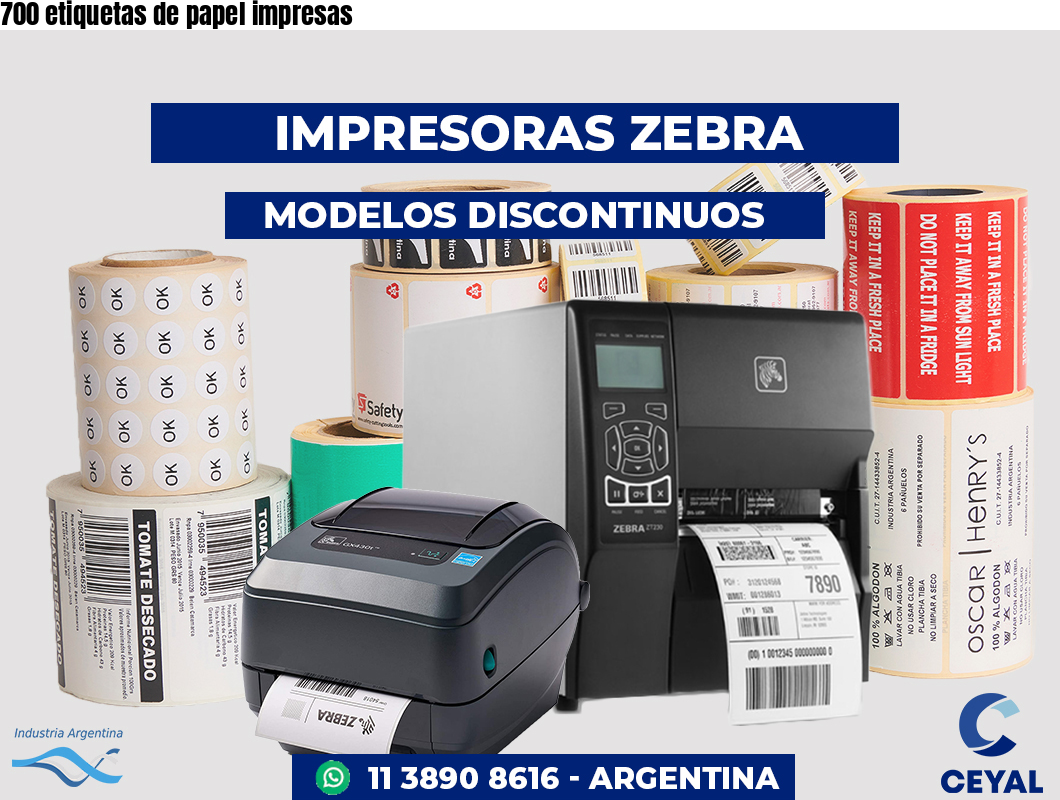 700 etiquetas de papel impresas