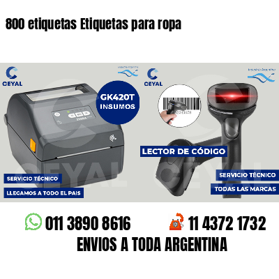 800 etiquetas Etiquetas para ropa