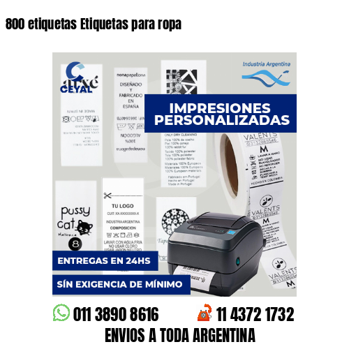 800 etiquetas Etiquetas para ropa
