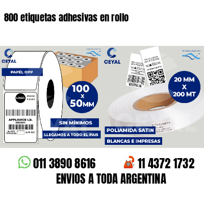 800 etiquetas adhesivas en rollo