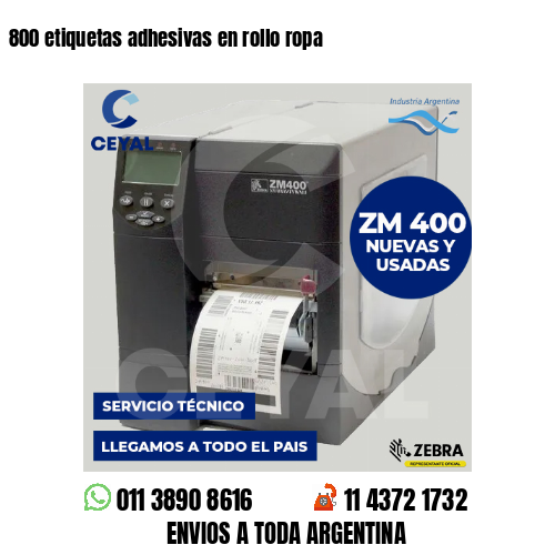 800 etiquetas adhesivas en rollo ropa