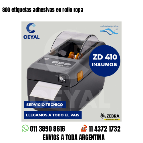 800 etiquetas adhesivas en rollo ropa