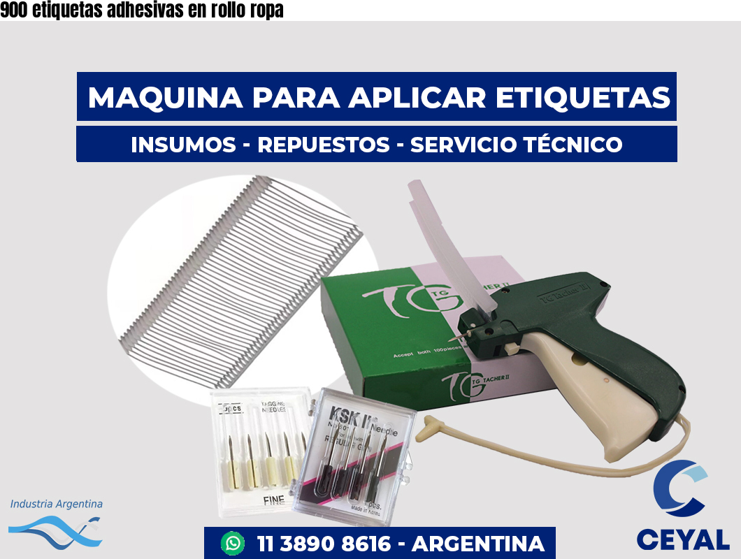 900 etiquetas adhesivas en rollo ropa