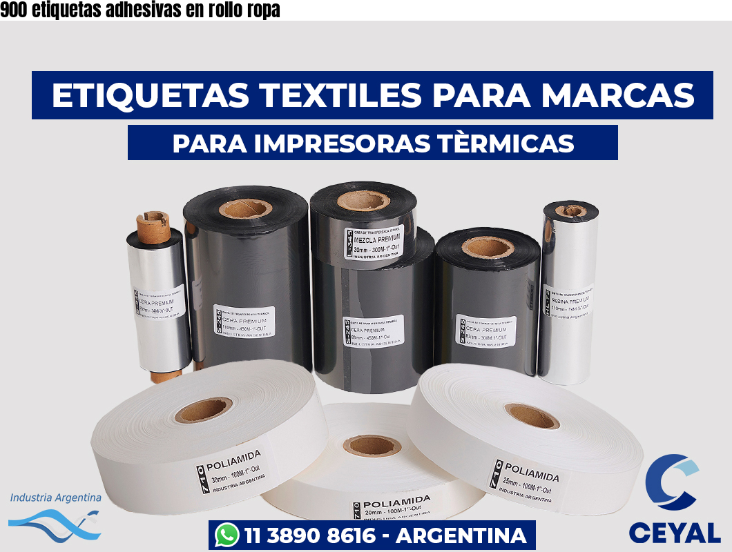 900 etiquetas adhesivas en rollo ropa