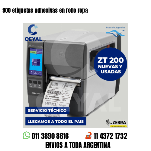 900 etiquetas adhesivas en rollo ropa