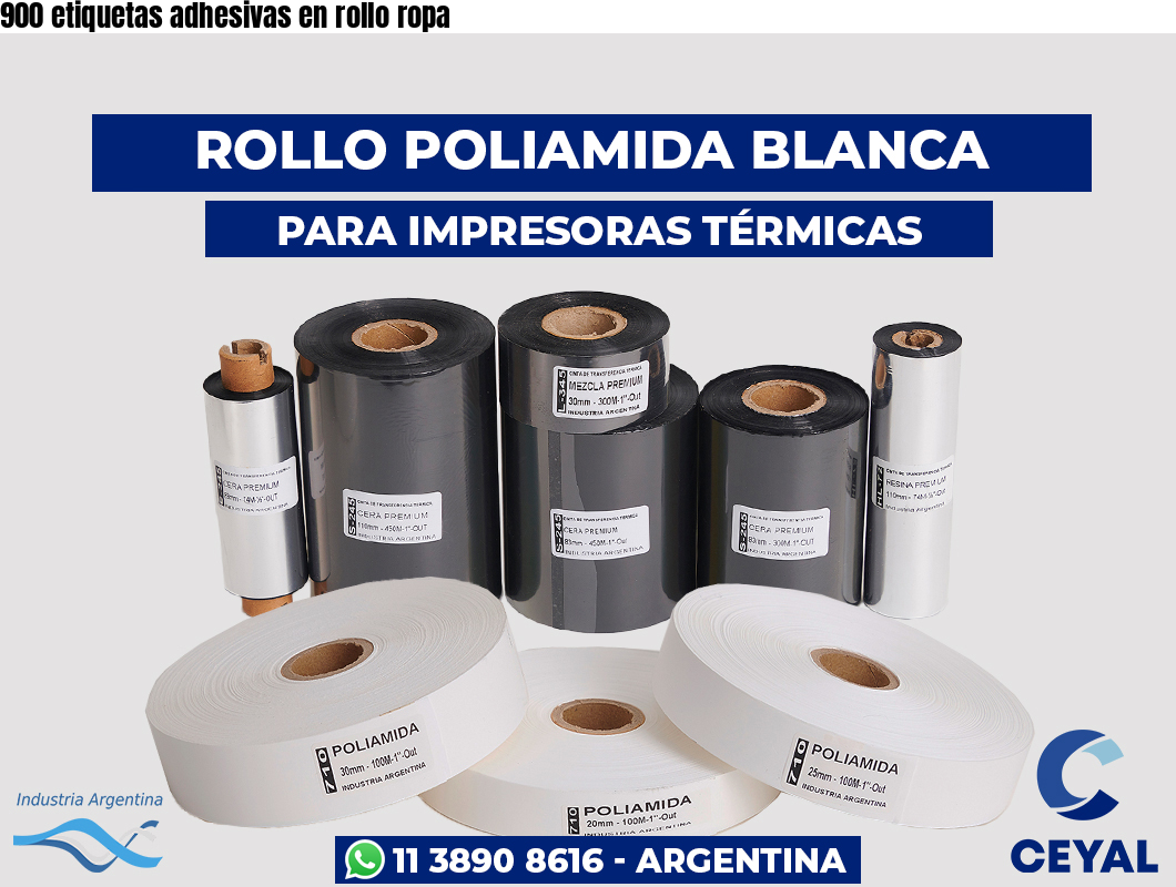 900 etiquetas adhesivas en rollo ropa