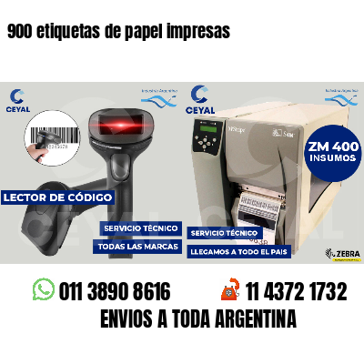 900 etiquetas de papel impresas