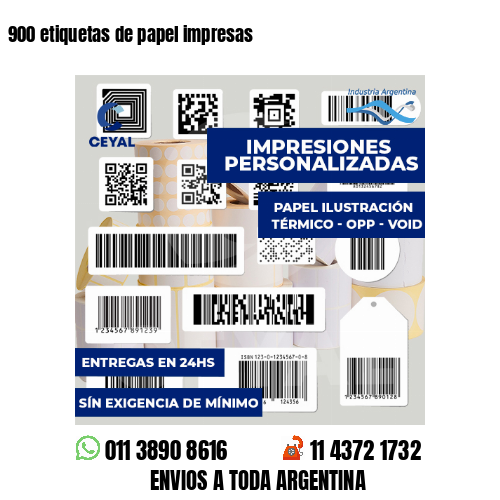 900 etiquetas de papel impresas