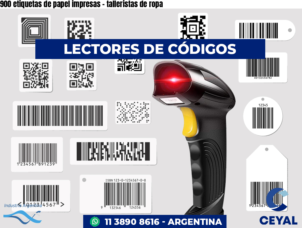 900 etiquetas de papel impresas - talleristas de ropa