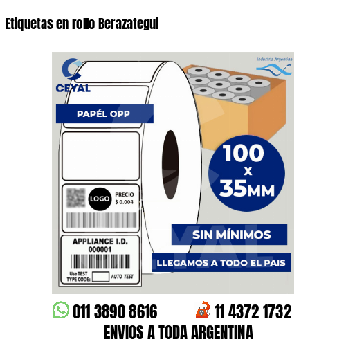 Etiquetas en rollo Berazategui