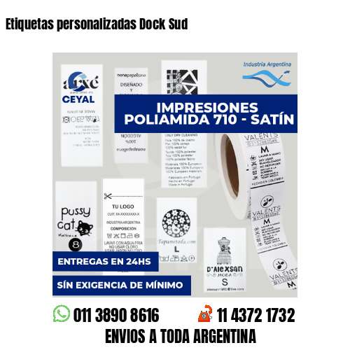 Etiquetas personalizadas Dock Sud