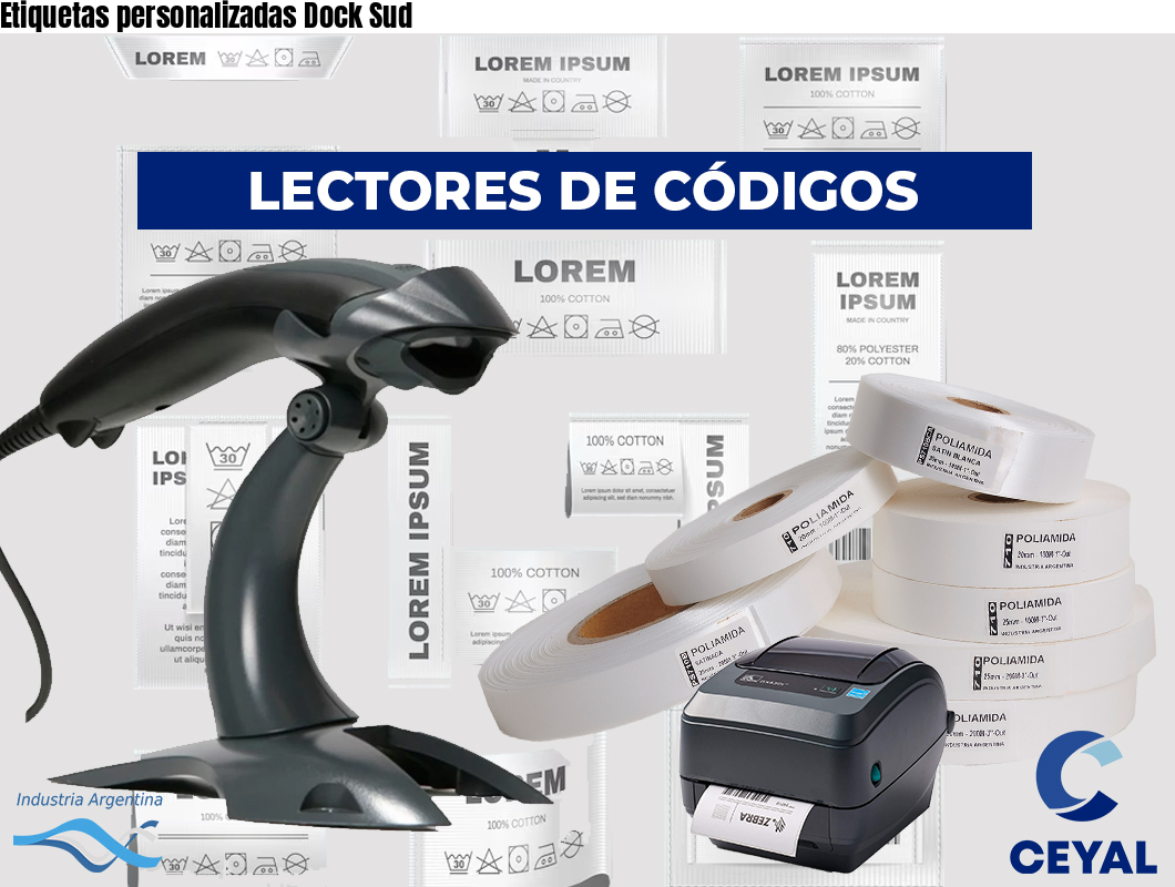 Etiquetas personalizadas Dock Sud
