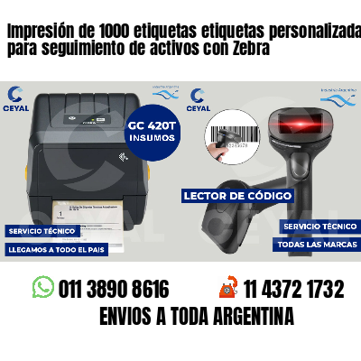 Impresión de 1000 etiquetas etiquetas personalizadas para seguimiento de activos con Zebra