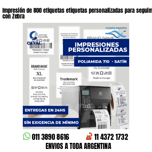 Impresión de 800 etiquetas etiquetas personalizadas para seguimiento de activos con Zebra