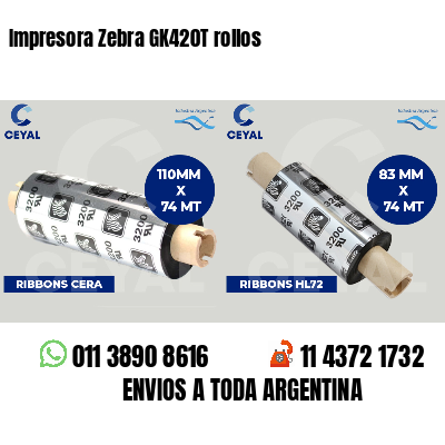 Impresora Zebra GK420T rollos