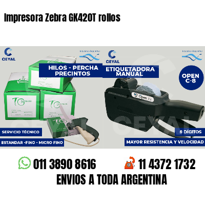 Impresora Zebra GK420T rollos