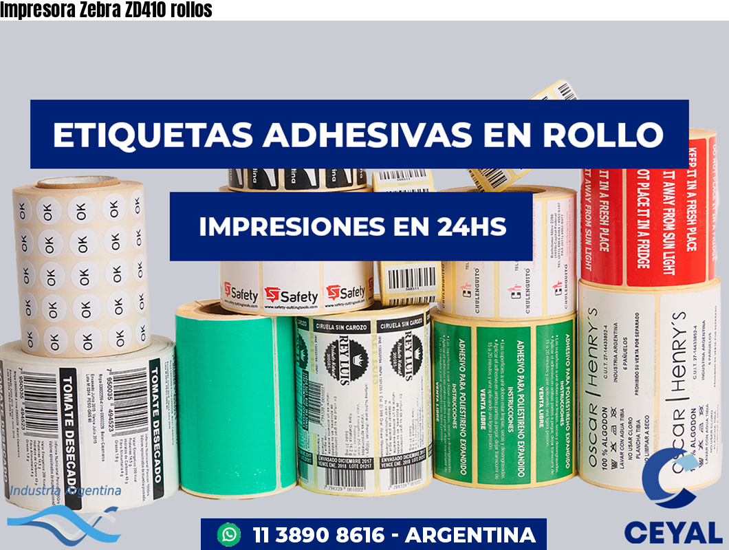 Impresora Zebra ZD410 rollos