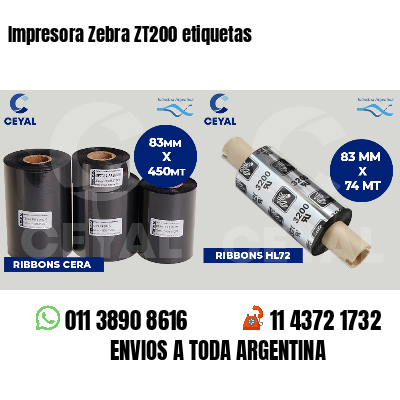 Impresora Zebra ZT200 etiquetas