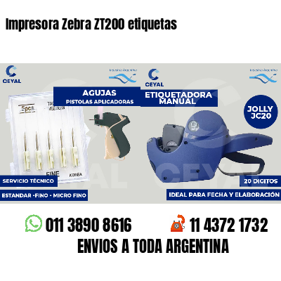 Impresora Zebra ZT200 etiquetas