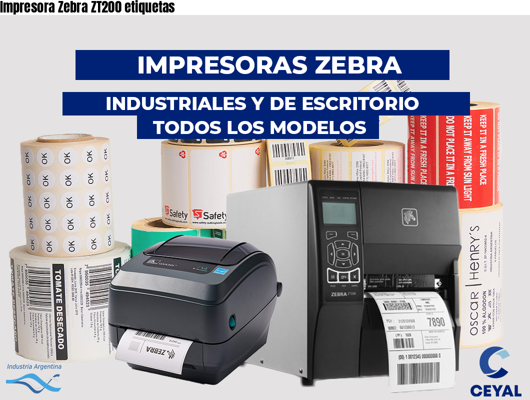 Impresora Zebra ZT200 etiquetas