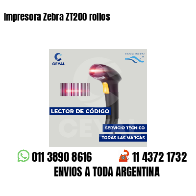 Impresora Zebra ZT200 rollos