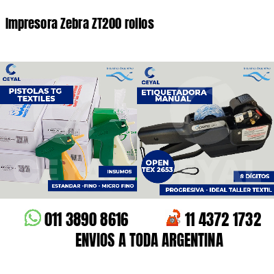 Impresora Zebra ZT200 rollos