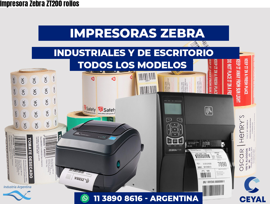 Impresora Zebra ZT200 rollos