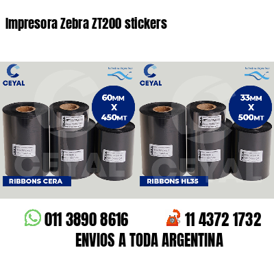 Impresora Zebra ZT200 stickers