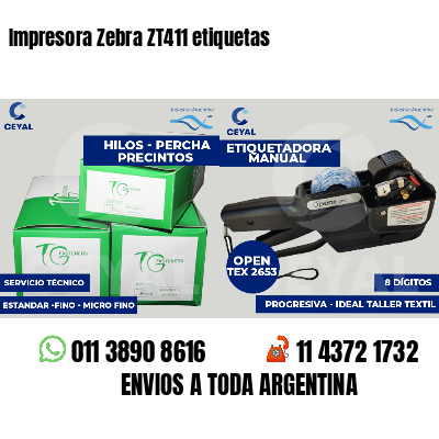 Impresora Zebra ZT411 etiquetas